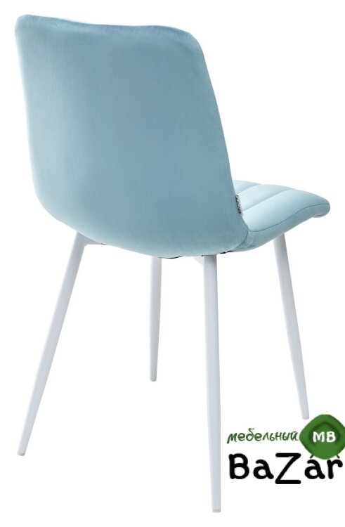 Стул DUBLIN G108-57 пудровый бирюзовый, велюр / белый каркас