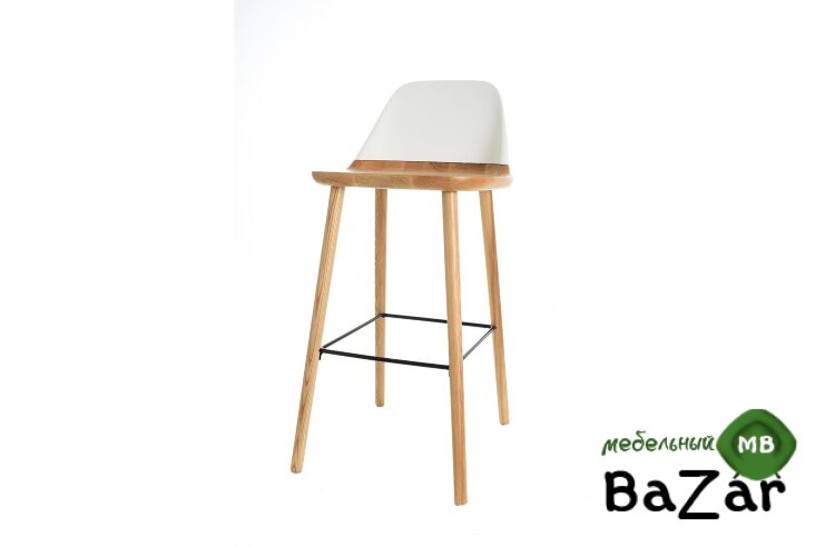 Стул барный BS-S123A белый/дерево