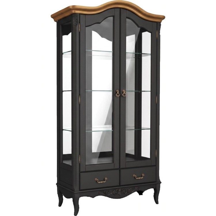Cервант стеклянный с зеркалом W603/1BL