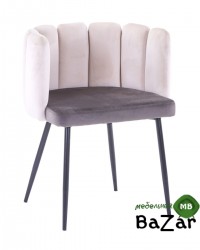 Кресло Карнавал, вельвет, бежевый/темно-серый