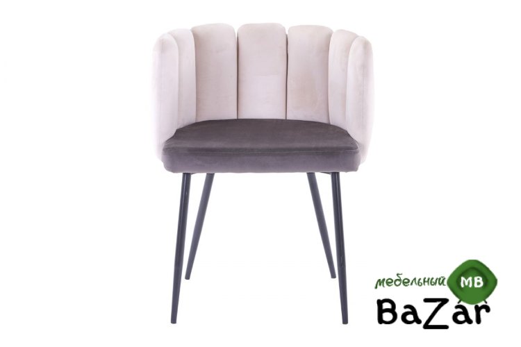 Кресло Карнавал, вельвет, бежевый/темно-серый