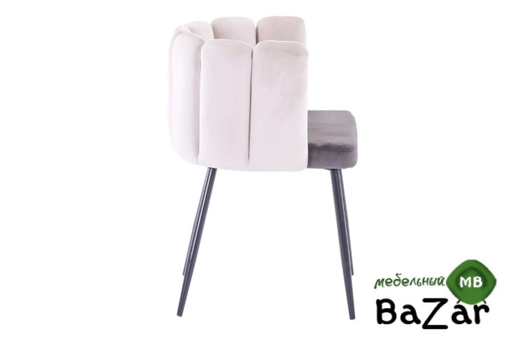 Кресло Карнавал, вельвет, бежевый/темно-серый