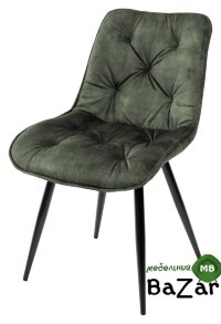 Стул MONACO 912-04 серо-зеленый, велюр/черный каркас Стул MONACO 912-04 серо-зеленый, велюр/черный каркас