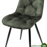 Стул MONACO 912-04  серо-зеленый, велюр/черный каркас