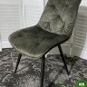 Стул MONACO 912-04  серо-зеленый, велюр/черный каркас
