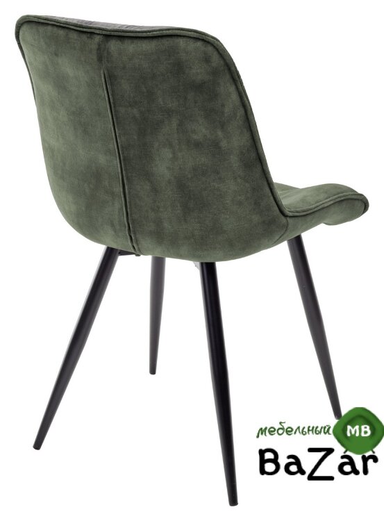 Стул MONACO 912-04  серо-зеленый, велюр/черный каркас