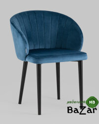 Стул с подлокотниками Шон велюр пыльно-синий Стул с подлокотниками Шон велюр пыльно-синий