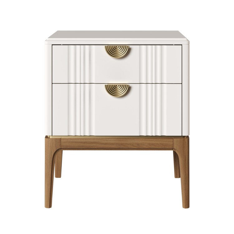 Тумба прикроватная 2 ящика BR302W White