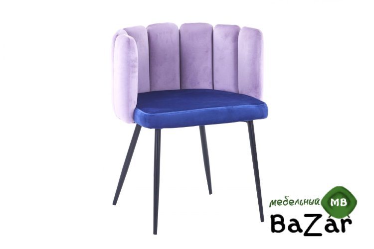 Кресло Карнавал, вельвет, сиреневый/синий