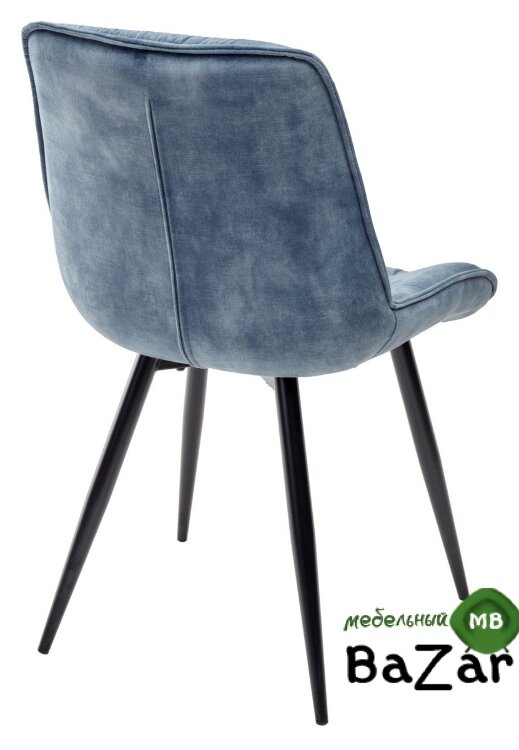 Стул MONACO 912-05 голубой, велюр/черный каркас
