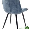 Стул MONACO 912-05 голубой, велюр/черный каркас