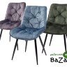 Стул MONACO 912-05 голубой, велюр/черный каркас