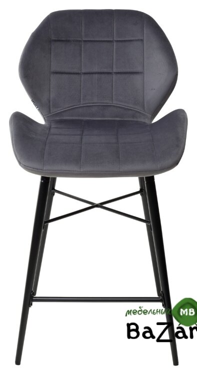 Полубарный стул MARCEL BLUVEL-14 GREY (H=65cm), велюр