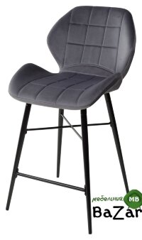 Полубарный стул MARCEL BLUVEL-14 GREY (H=65cm), велюр