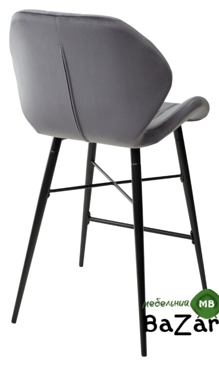 Полубарный стул MARCEL BLUVEL-14 GREY (H=65cm), велюр