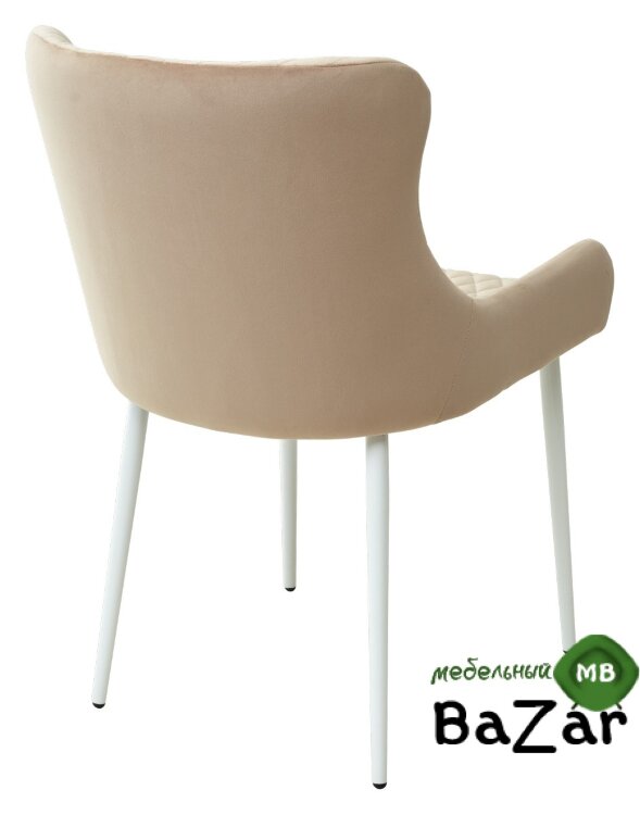 Стул САЛЬЕРИ, цвет бежевый #C03, велюр / белый каркас
