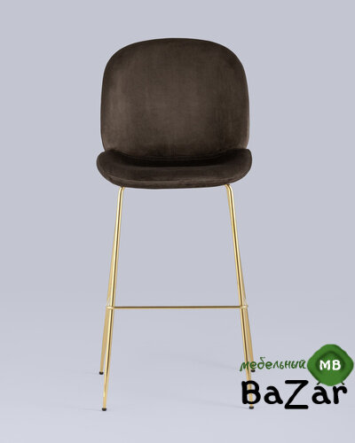 Стул барный Beetle со спинкой коричневый