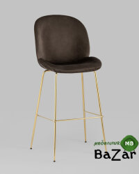 Стул барный Beetle со спинкой коричневый