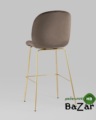 Стул барный Beetle со спинкой коричневый