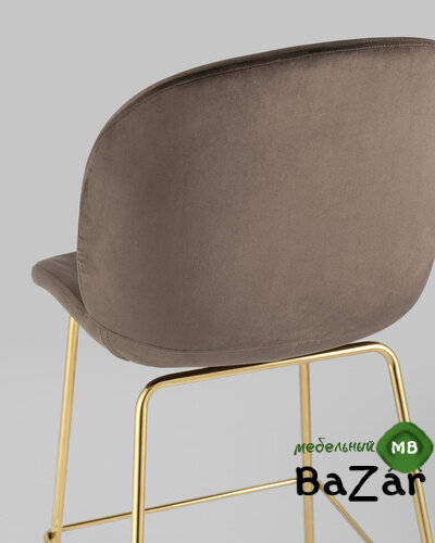 Стул барный Beetle со спинкой коричневый