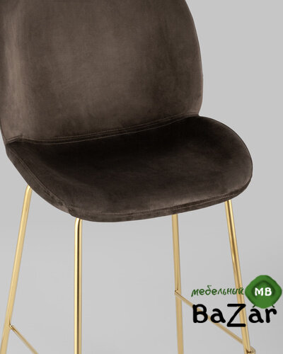 Стул барный Beetle со спинкой коричневый