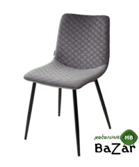 Стул TINTIN BLUVEL-14 GREY / черный каркас Стул TINTIN BLUVEL-14 GREY / черный каркас