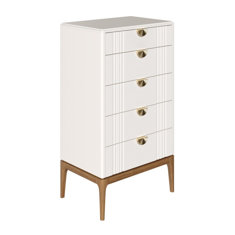 Комод высокий 5 ящиков BR315W White