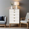 Комод высокий 5 ящиков BR315W White