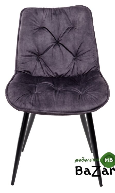 Стул MONACO 912-06 темно-серый, велюр/черный каркас