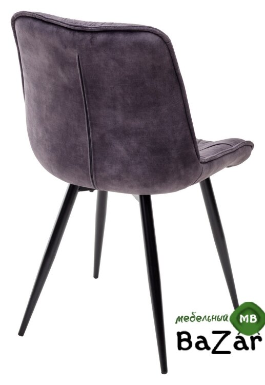 Стул MONACO 912-06 темно-серый, велюр/черный каркас