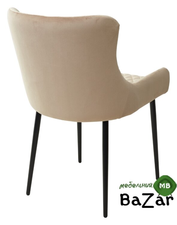 Стул САЛЬЕРИ, цвет бежевый #C03, велюр / черный каркас Стул САЛЬЕРИ, цвет бежевый #C03, велюр / черный каркас
