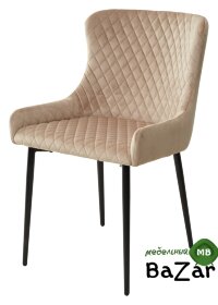 Стул САЛЬЕРИ, цвет бежевый #C03, велюр / черный каркас Стул САЛЬЕРИ, цвет бежевый #C03, велюр / черный каркас