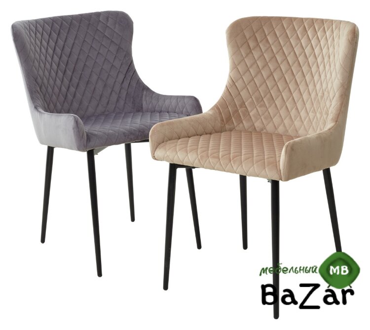 Стул САЛЬЕРИ, цвет бежевый #C03, велюр / черный каркас Стул САЛЬЕРИ, цвет бежевый #C03, велюр / черный каркас