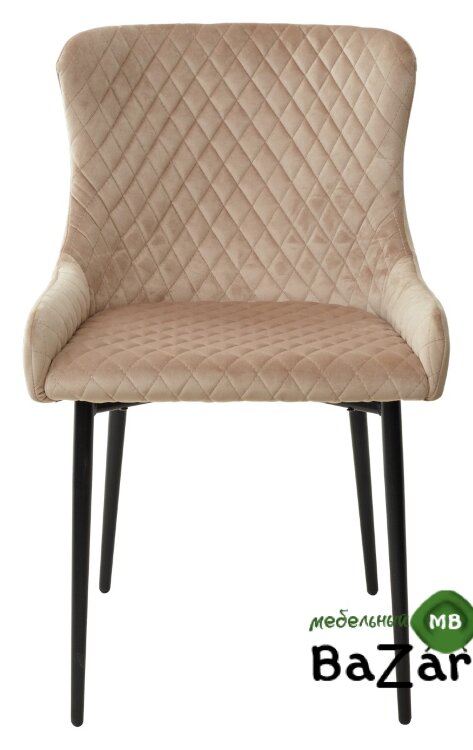 Стул САЛЬЕРИ, цвет бежевый #C03, велюр / черный каркас Стул САЛЬЕРИ, цвет бежевый #C03, велюр / черный каркас