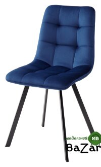 Стул CHILLI SQUARE BLUVEL-86 NAVY BLUE, велюр