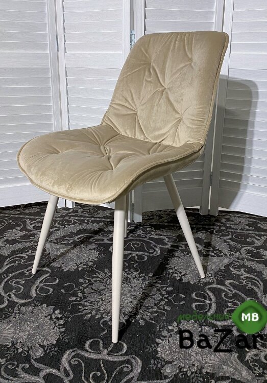 Стул MONACO UF910-01 LATTE, велюр/капучино каркас