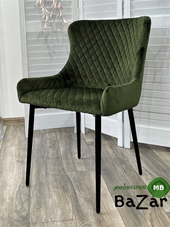 Стул САЛЬЕРИ, цвет олива #C14, велюр / черный каркас Стул САЛЬЕРИ, цвет олива #C14, велюр / черный каркас