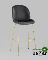 Стул барный Beetle со спинкой серый