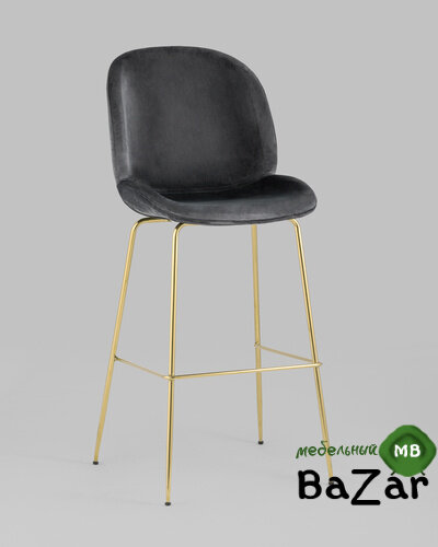 Стул барный Beetle со спинкой серый