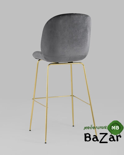 Стул барный Beetle со спинкой серый