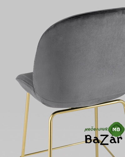 Стул барный Beetle со спинкой серый