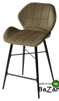 Полубарный стул MARCEL BLUVEL-77 ASH GREEN (H=65cm), велюр