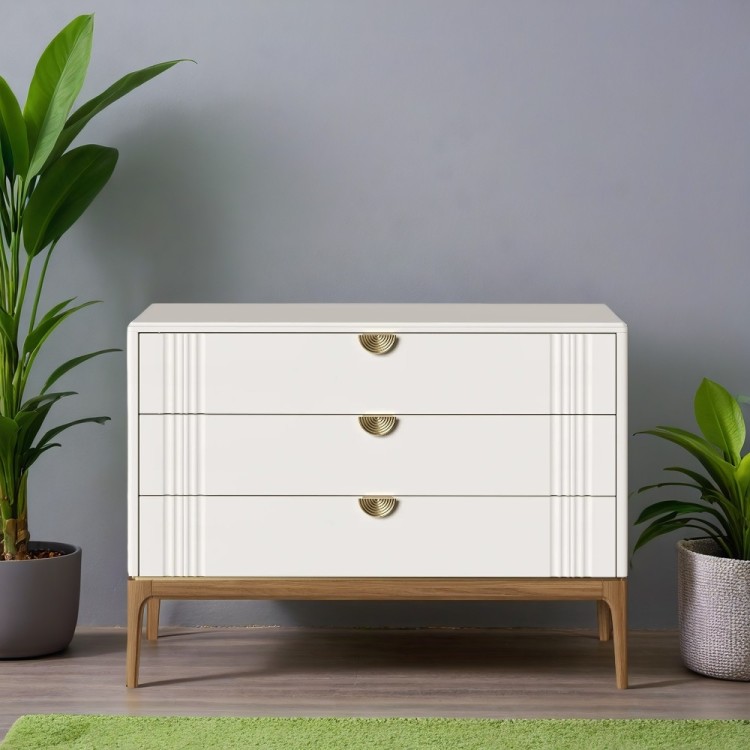 Комод 3 ящика BR401W White