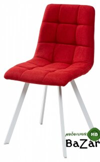 Стул CHILLI SQUARE UF860-16B красный, ткань/ белый каркас Стул CHILLI SQUARE UF860-16B красный, ткань/ белый каркас