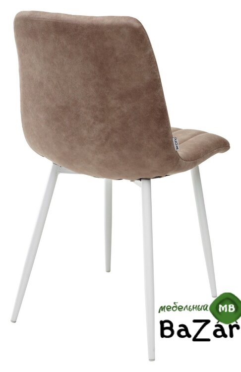 Стул DUBLIN MF-06 теплый серый, ткань микрофибра / белый каркас 