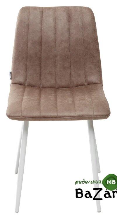 Стул DUBLIN MF-06 теплый серый, ткань микрофибра / белый каркас 