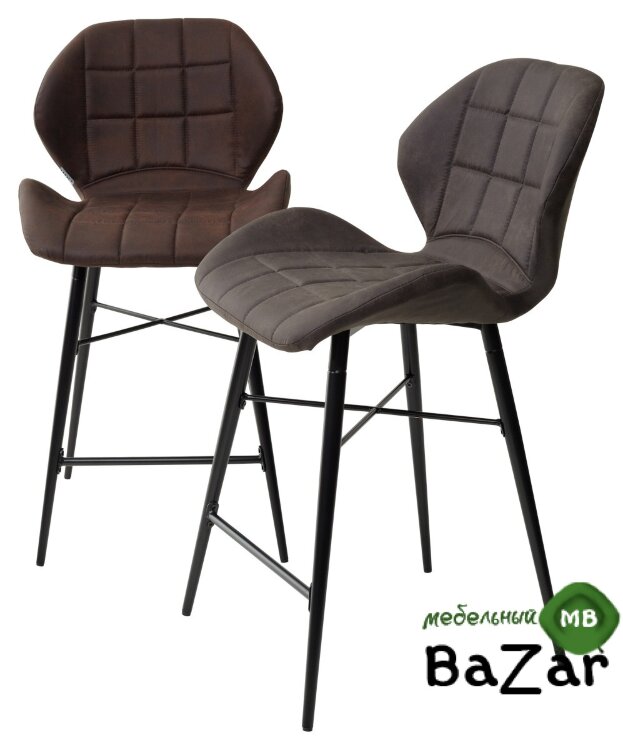 Полубарный стул MARCEL COWBOY-#104 темно-серый (H=65cm), ткань микрофибра