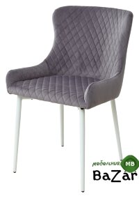 Стул САЛЬЕРИ, цвет темно-серый #C07, велюр / белый каркас Стул САЛЬЕРИ, цвет темно-серый #C07, велюр / белый каркас