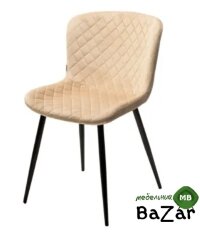 Стул VARESE G062-03 светлый беж, велюр / черный каркас Стул VARESE G062-03 светлый беж, велюр / черный каркас
