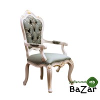 MK-5099-WG. Кресло для кабинета "Shantal", обивка - ткань (65x69,5x113 см) цвет: Белый с золотом
